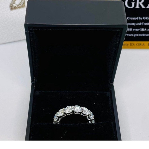 7 Ct Moissanite Diamond Eternity Ring Wedding Anniversary Band 5mm Iced Out - Picture 12 of 12